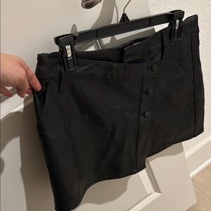 Black Faux Leather Mini Skirt